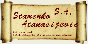 Stamenko Atanasijević vizit kartica